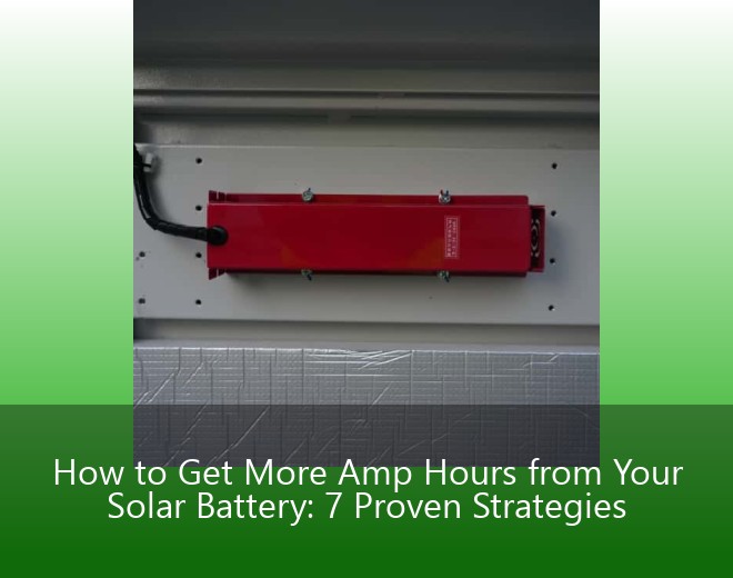 How to Get More Amp Hours from Your Solar Battery: 7 Proven Strategies